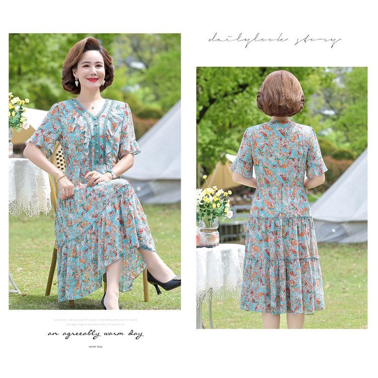 Đầm Chiffon Dáng Ôm In Hoa Phong Cách Phương Tây Thời Trang Mùa Hè Cao Cấp Dành Cho Nữ