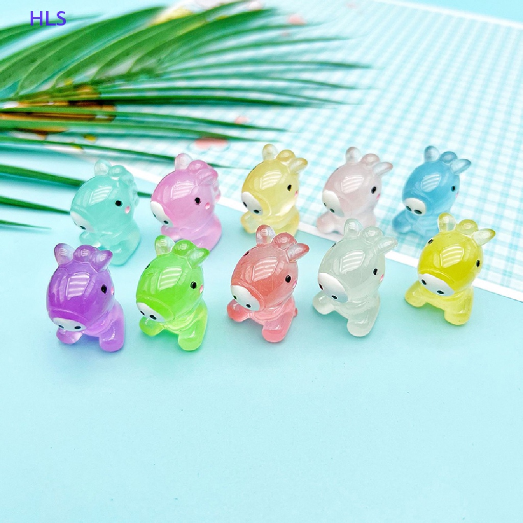 Bộ 2 Tượng Ngựa Hoạt Hình Mini Phát Sáng Trong Đêm Dùng Trang Trí