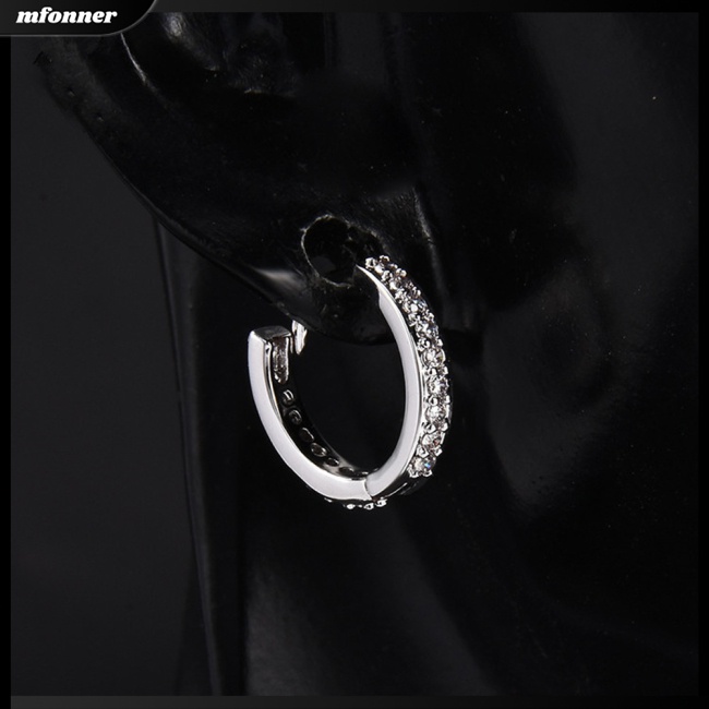 Bông Tai Hình Tròn Nhỏ Đính Đá Zircon Thời Trang Cho Nữ