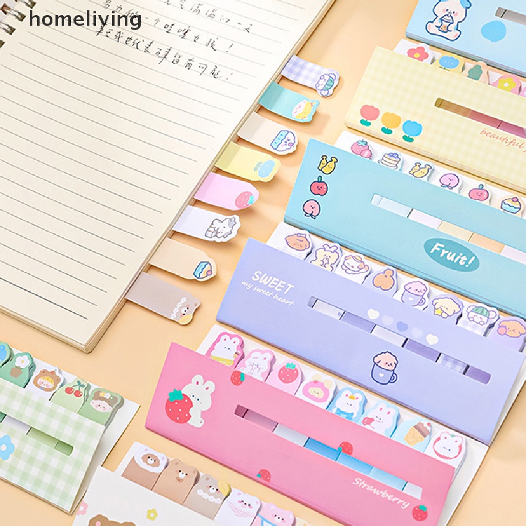 Bộ 120 Tờ Giấy Dán Đánh Dấu Trang Sách Hình Động Vật Dễ Thương