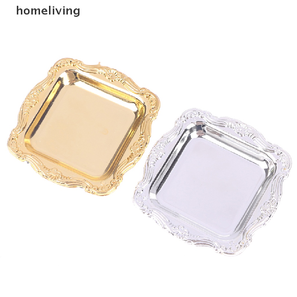 Bộ 2 Khay Trà Mini Bằng Nhựa Dùng Trang Trí Nhà Búp Bê