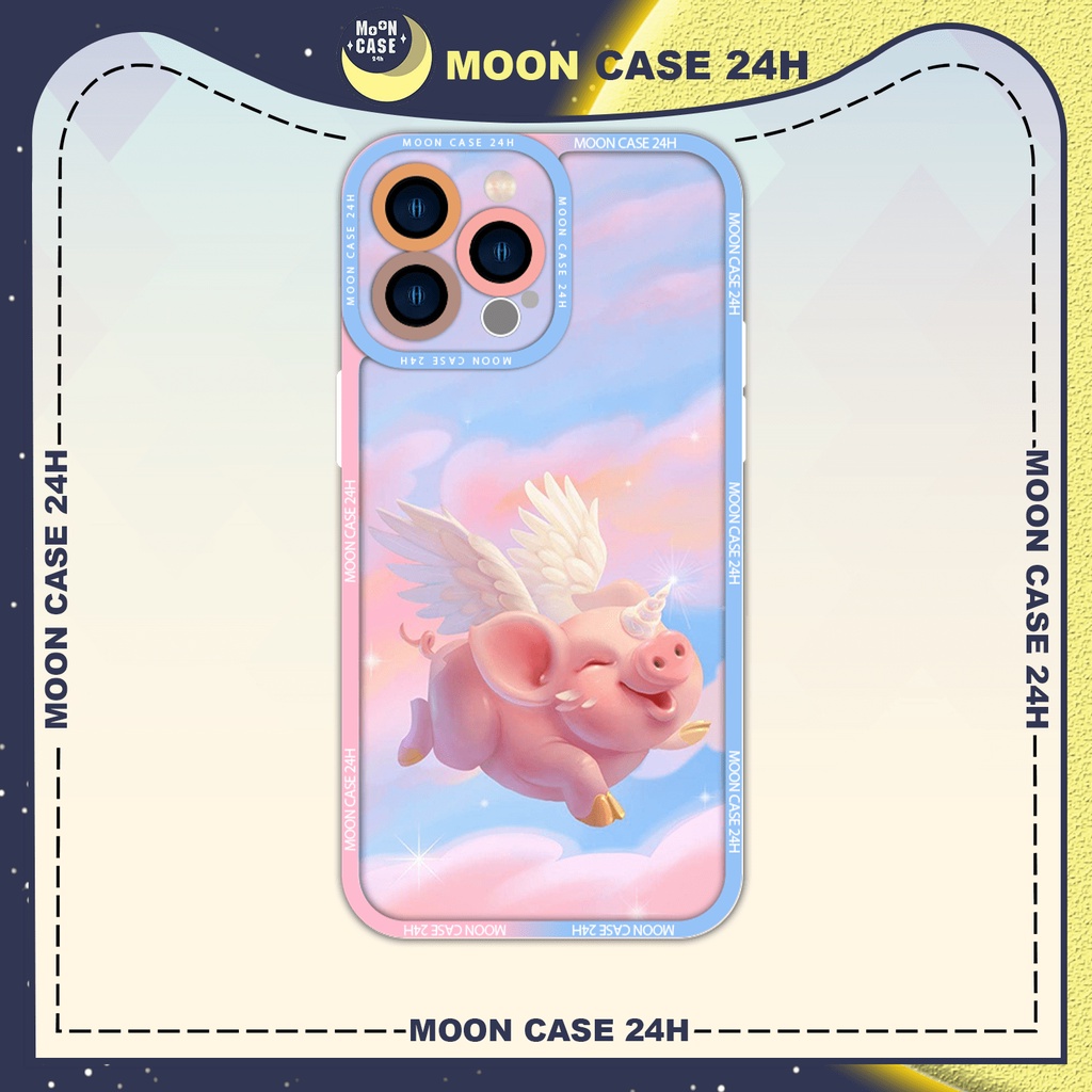Ốp lưng iphone MOON CASE 24H Họa Tiết Heo Có Cánh ip 8/x/xs/xsmax/11/12/13/14pro/plus/promax