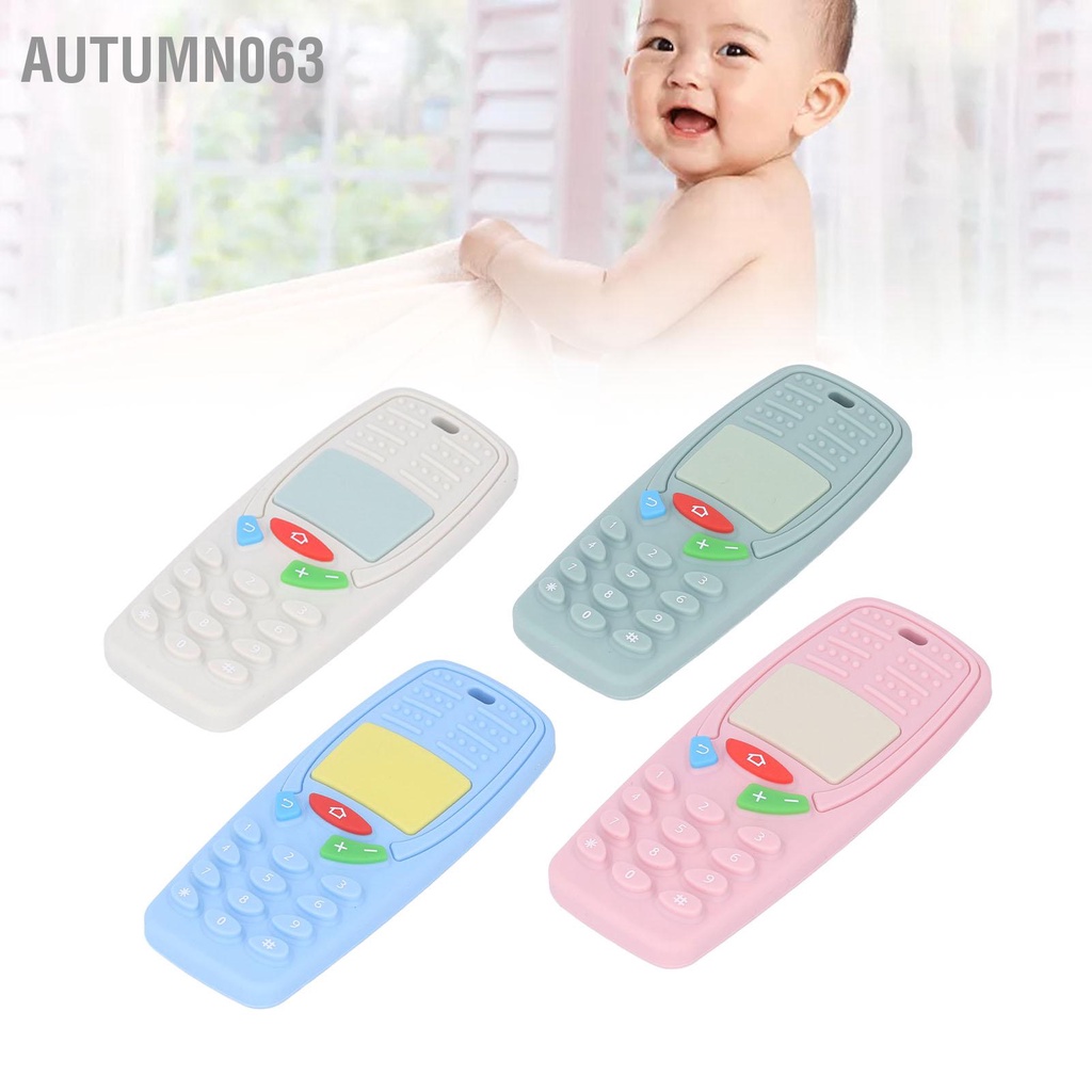Autumn063 Điện Thoại Di Động Hình Mọc Răng Đồ Chơi An Toàn Cho Bé Ngộ Nghĩnh Dễ Thương Silicone Mềm Nhai Trẻ Sơ Sinh