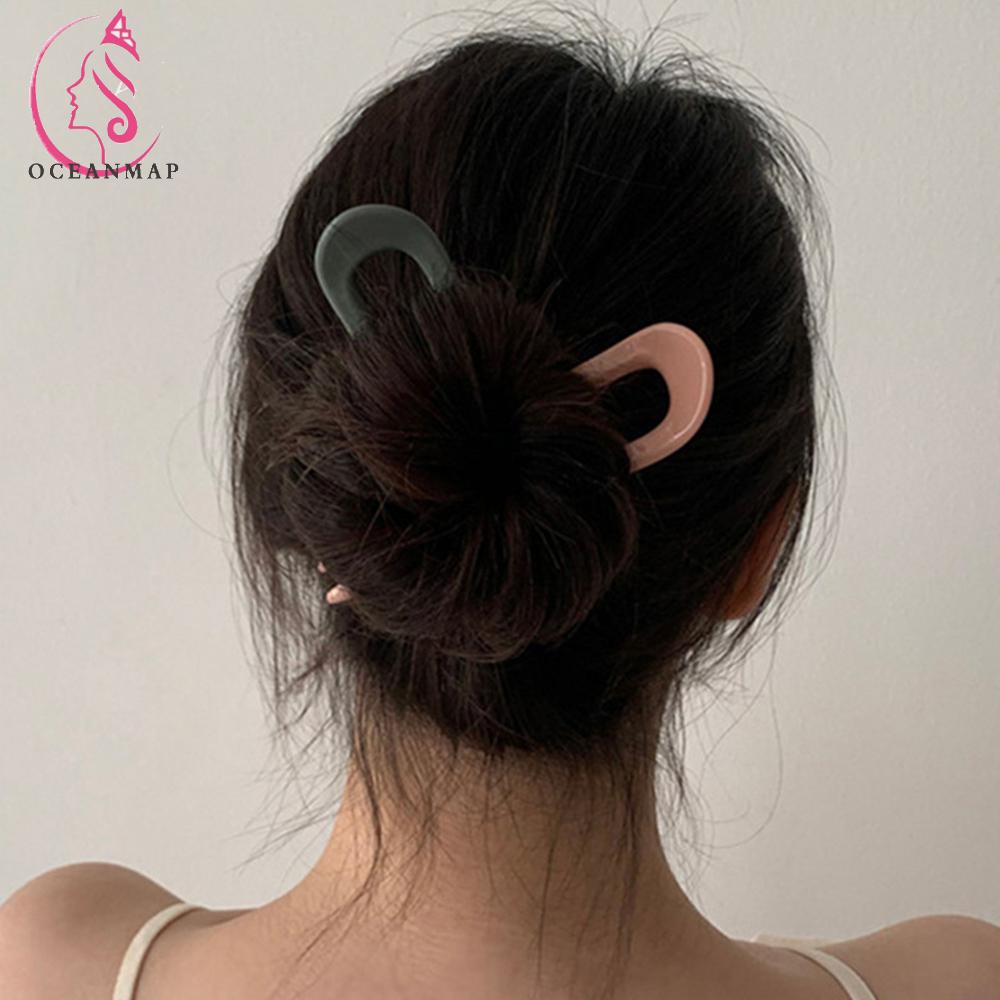 Trâm cài tóc dạng chữ U thiết kế đơn giả nhiều màu sắc nữ tính