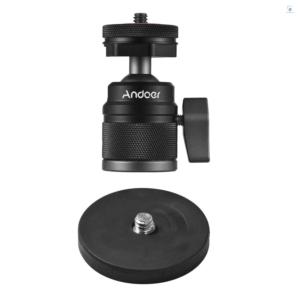 Vít Đầu Bi Andoer Mini Chuyển Đổi 1 / 4 Inch Sang 360 Độ Chuyên Dụng°Máy Ảnh Thể Thao Đế Nam Châm Xoay Được Bằng Hợp Kim Nhôm Tải Trọng 200g