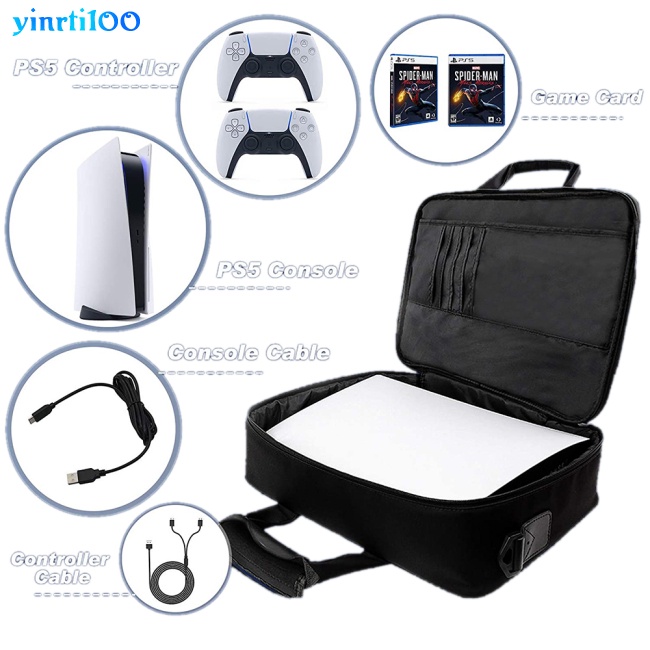 Túi Vải Canvas Có Khóa Kéo Đựng Máy Chơi Game Ps5 Tiện Dụng Ốp