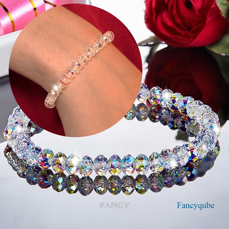 Vòng Đeo Tay Bạc 925 6mm Co Giãn Lấp Lánh Có Thể Điều Chỉnh Cho Nữ