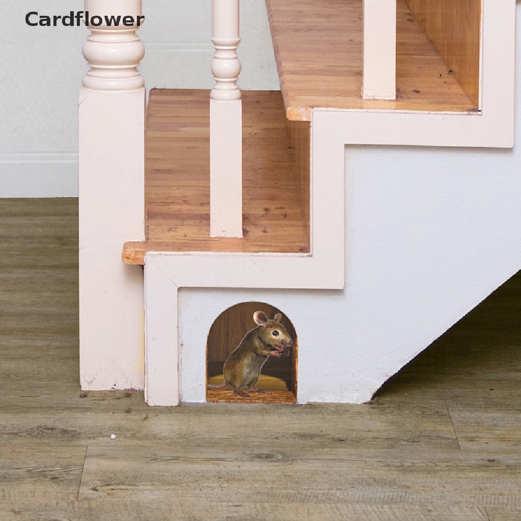 < Cardflower > Miếng Dán Tường Hình Chú Chuột Nhỏ Dễ Thương Sáng Tạo Thực Tế