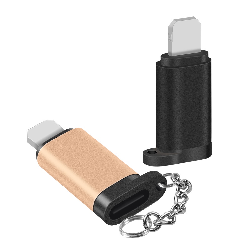 Bộ Chuyển Đổi Sạc Nhanh PD TYPE C Bằng Kim Loại Có Móc Khóa Cho iphone 7 8 X XR XSMAX 11 12 13 14 PLUS PRO PROMAX