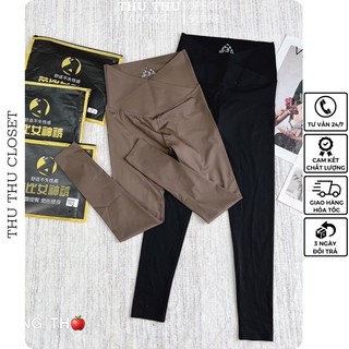 Quần legging cạp chéo 2 màu nâu, đen siêu đẹp. Size S M L XL