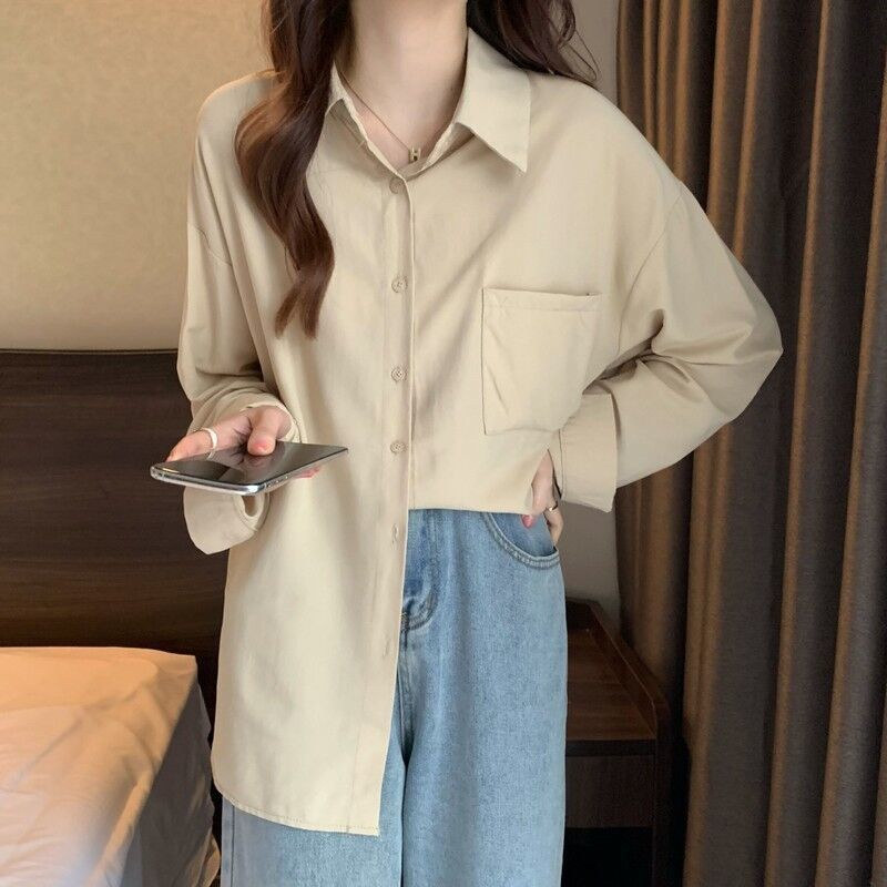 IELGY   Áo Sơ Mi chiffon Nhiều Lớp Màu Trơn Phong Cách Pháp Chất Lượng Cao Cho Nữ