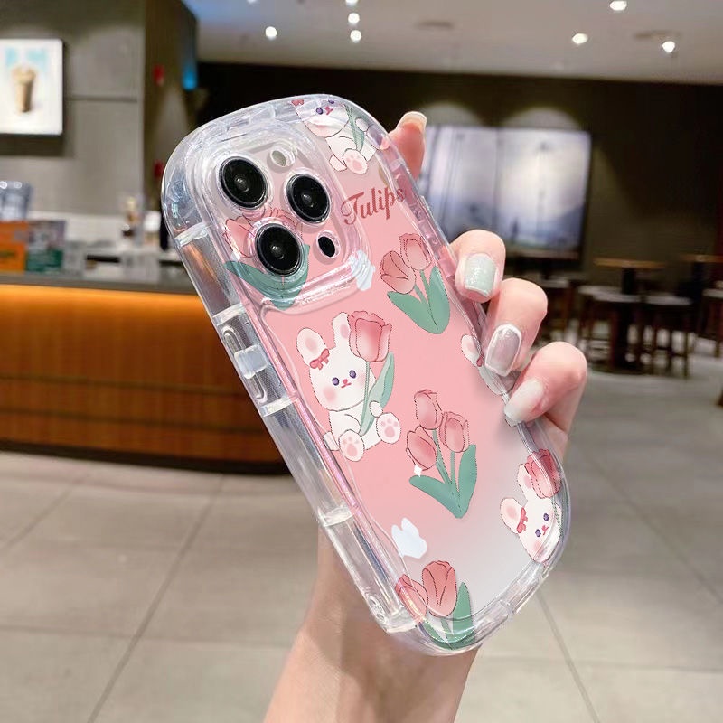 ✅Ốp Điện Thoại Mềm Trong Suốt Chống Sốc Hình Hoa Tulip / Thỏ Cho Apple 1213 iPhone148p117xr / / promax xs A0HE