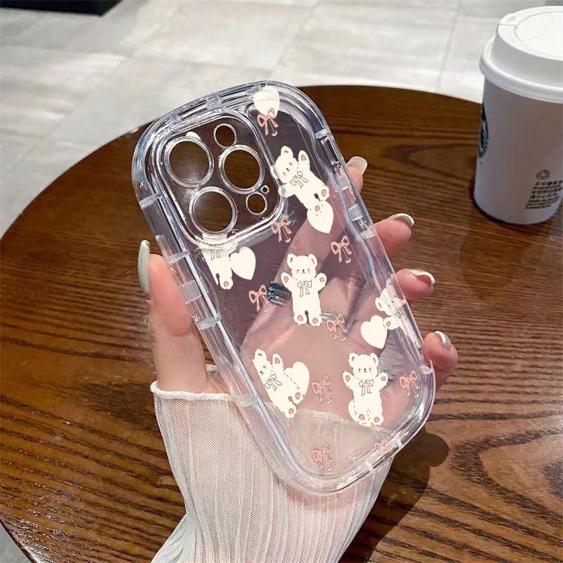 ✅Ốp Điện Thoại Mềm Trong Suốt Chống Sốc Hình Gấu Cho iPhone14 / Apple promax xs13 / 11 12 8pxr / 7 OR48