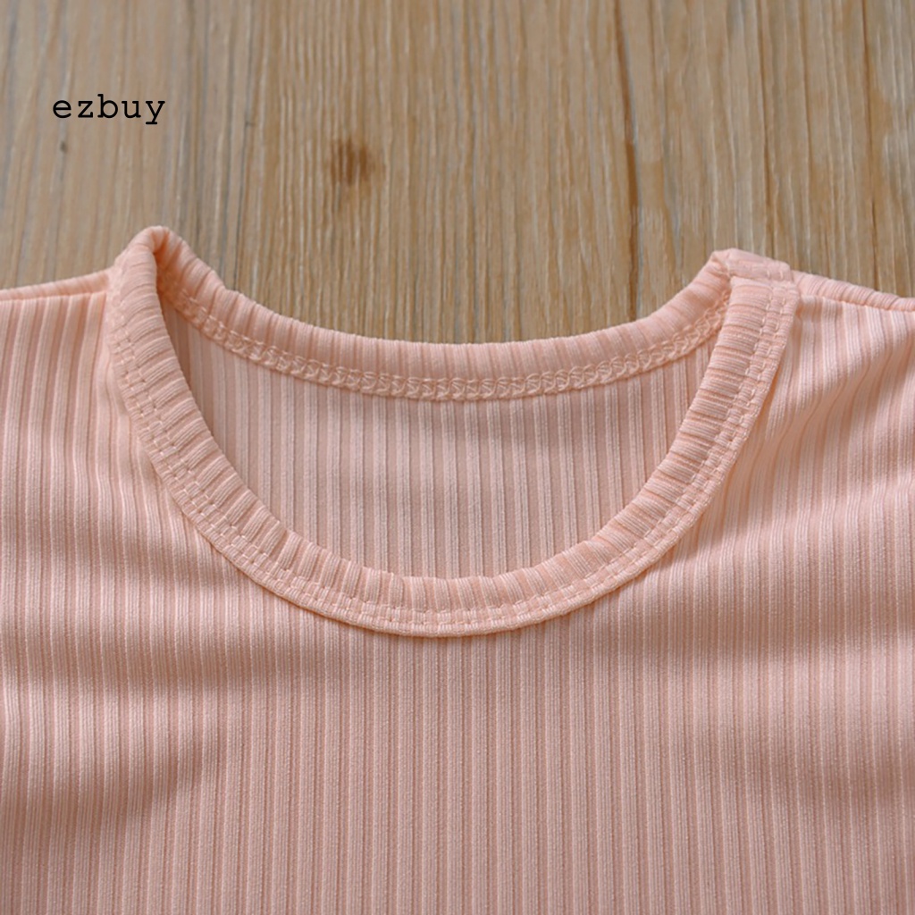 Bộ Áo Liền Quần Màu Trơn Mềm Mại Dành Cho Bé Gái