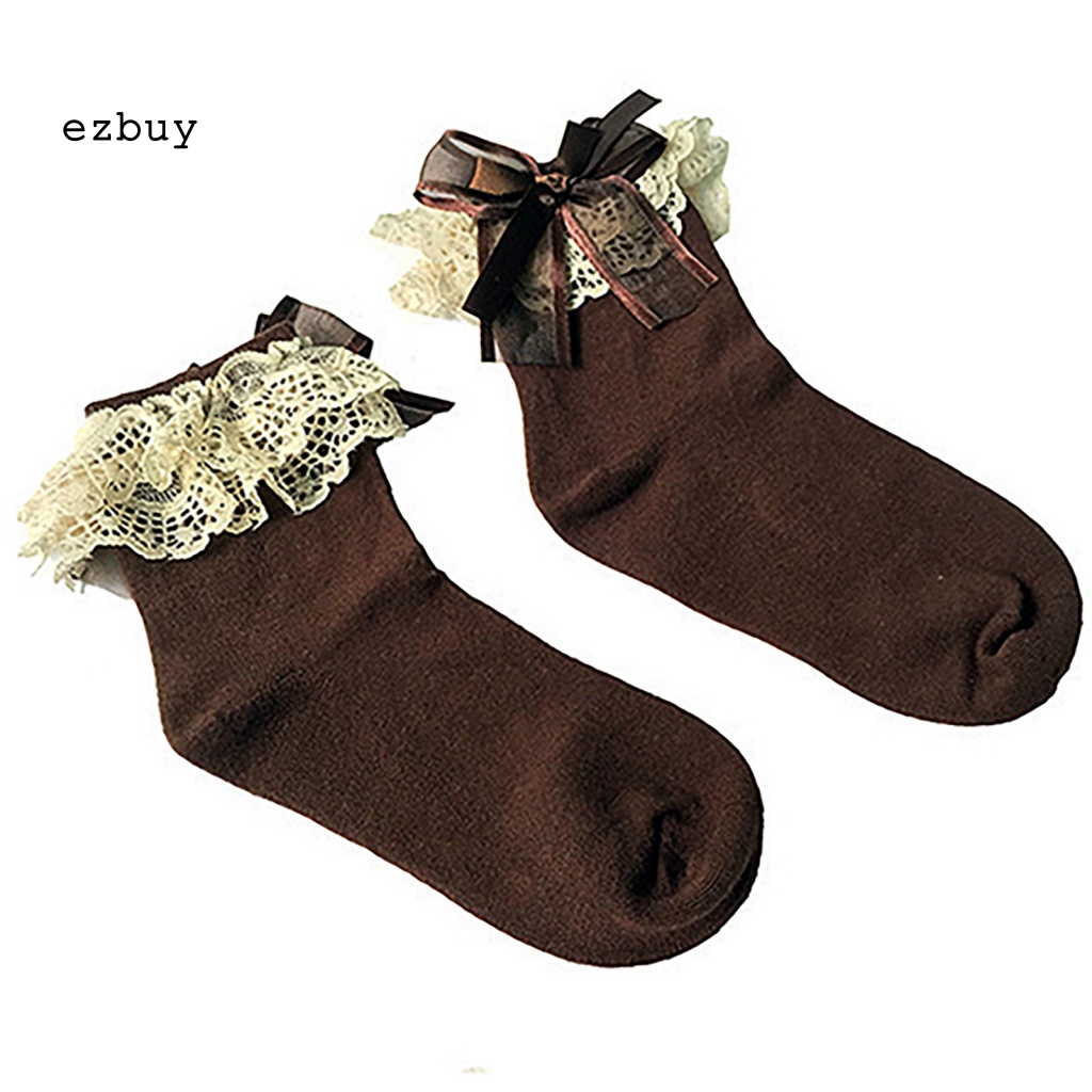 Vớ Công Chúa Phối Ren Đính Nơ Thời Trang Mùa Xuân Xinh Xắn Cho Bé Gái