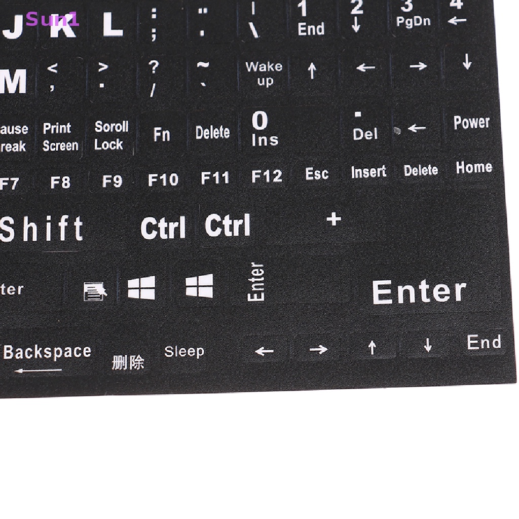 Sun1 > Miếng Dán Bàn Phím Máy Tính Trong Suốt Mờ Chữ Tiếng Anh