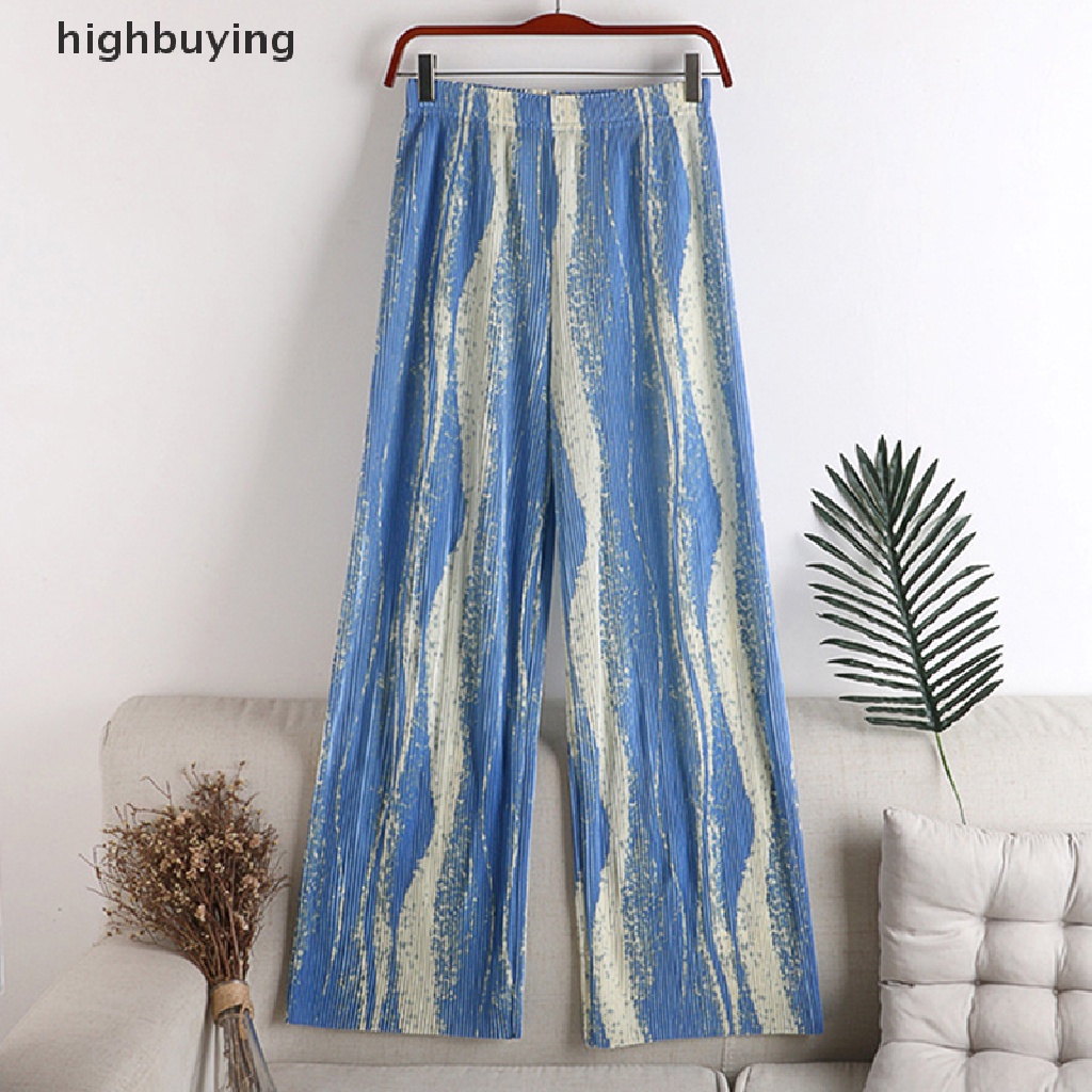 Quần Ống Rộng Lưng Cao Màu Sắc Kẹo Ngọt Thời Trang Mùa Hè Cho Nữ