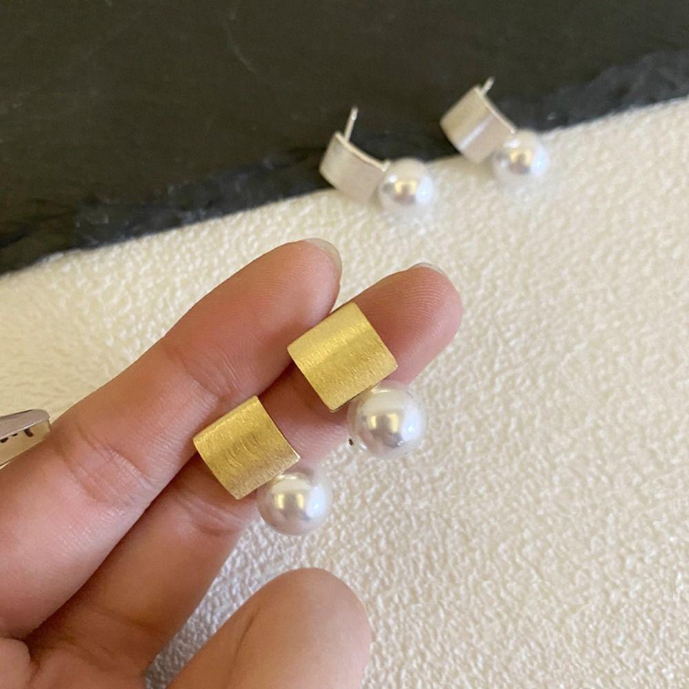 CABEZA Bông Tai Hình Vuông Bằng Đồng Tinh Tế Đơn Giản Phong Cách Hàn Quốc