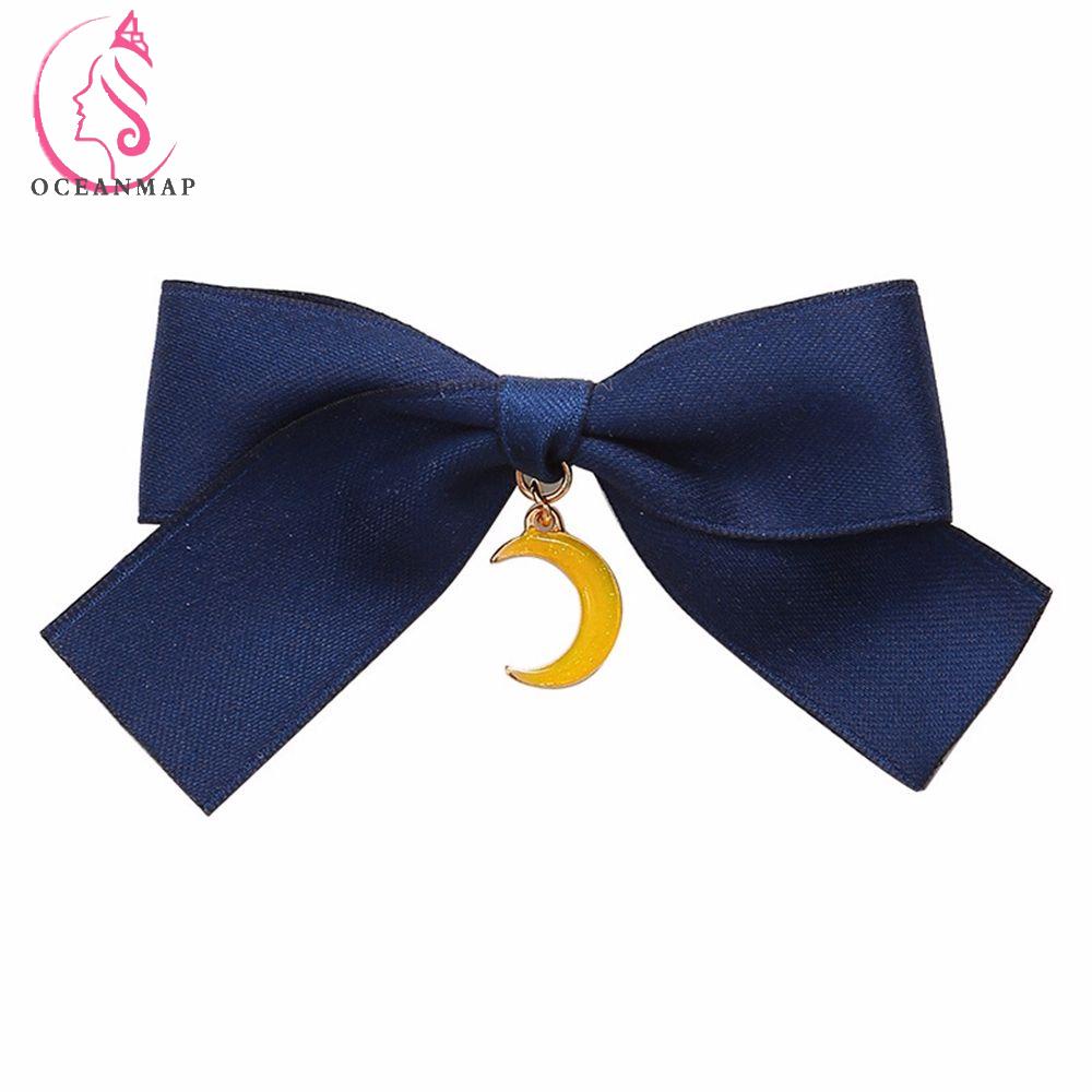 Kẹp Tóc Vải Hình Hoa Anh Đào / Mặt Trăng / Nơ Nhiều Màu Sang Trọng Phong Cách Lolita Hàn Quốc