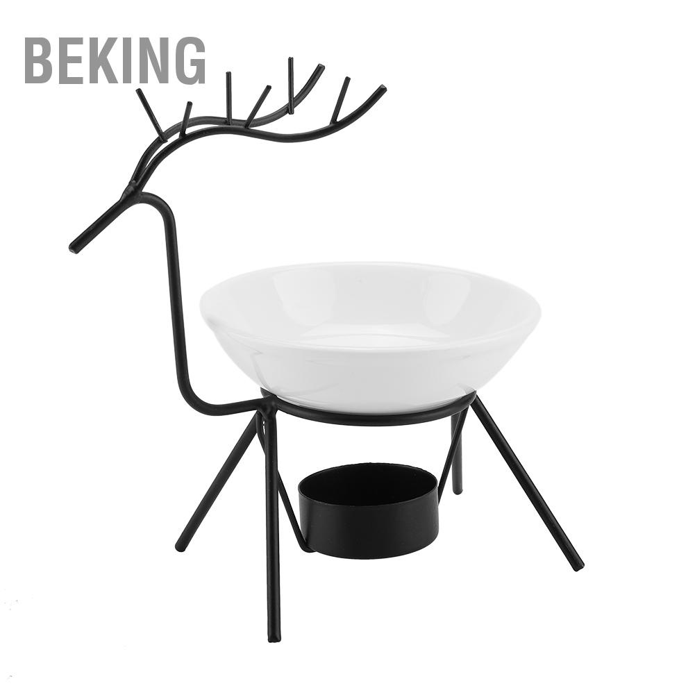 Lò đốt tinh dầu/ nến bằng gốm sứ hình chú hươu độc đáo trang trí nhà cửa/ Spa Beking E.