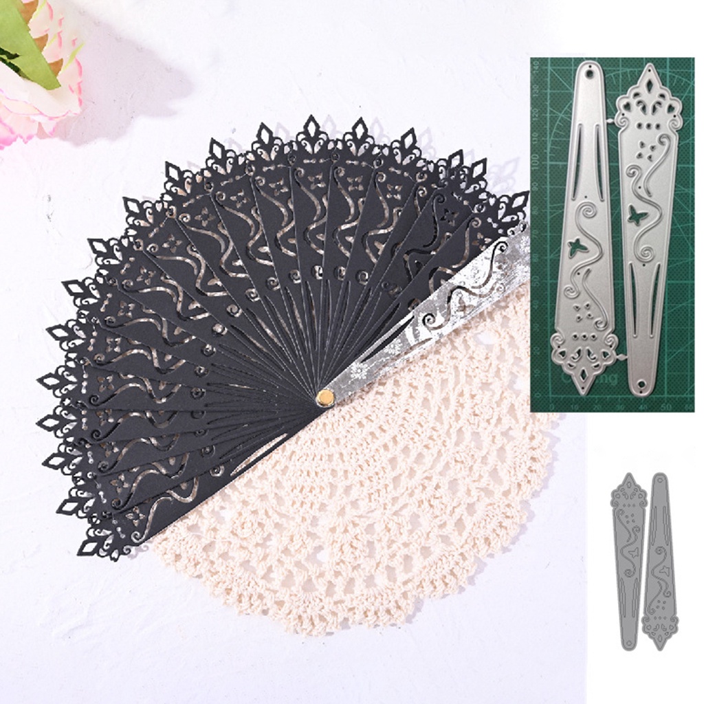 Kfr KFR✧Khuôn Cắt Giấy Kim Loại Hình Quạt DIY Có Thể Tái Sử Dụng