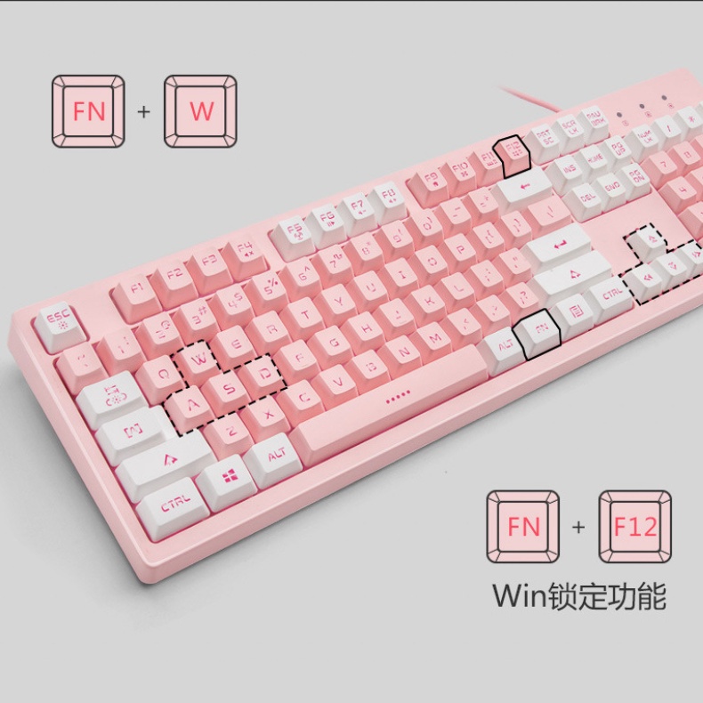 Bàn phím im lặng cơ học Bàn phím im lặng Văn phòng có dây Đèn xen kẽ để bàn Bàn phím chơi game