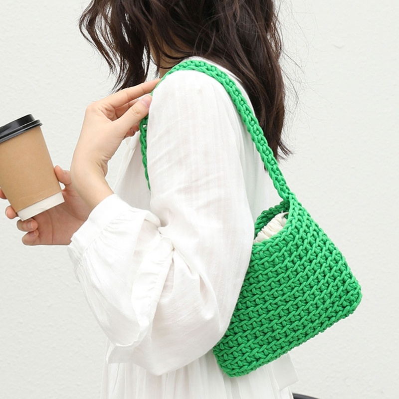 Túi đeo dưới cánh tay / Xách Tay Bằng Cotton Dệt Có Dây Rút Sang Trọng Thời Trang Mùa Hè Cho Nữ