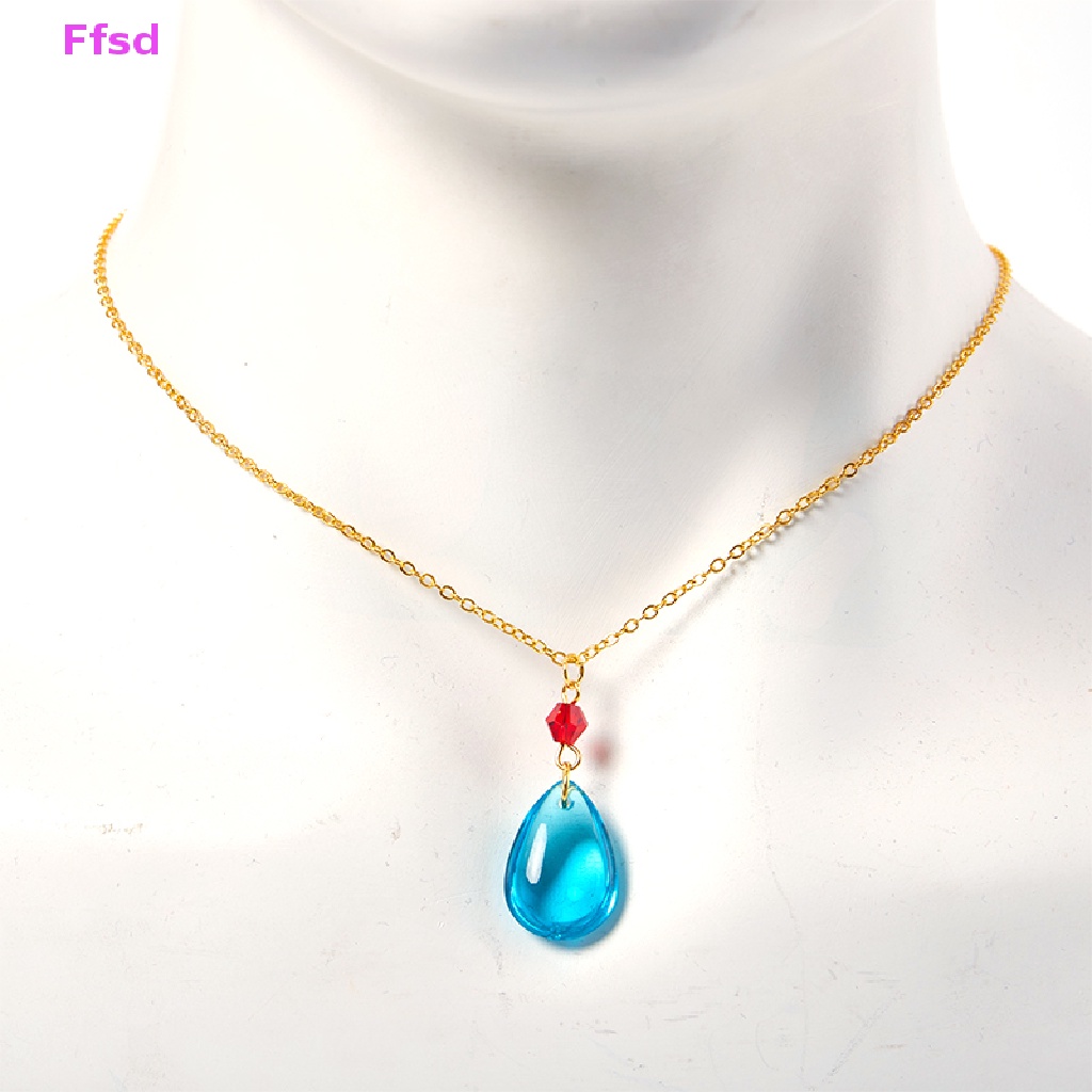 {Ffsd} Vòng cổ Pha Lê Hình Giọt Nước Màu Xanh Dương Đơn Giản Phụ Kiện Hóa Trang Cho Nữ