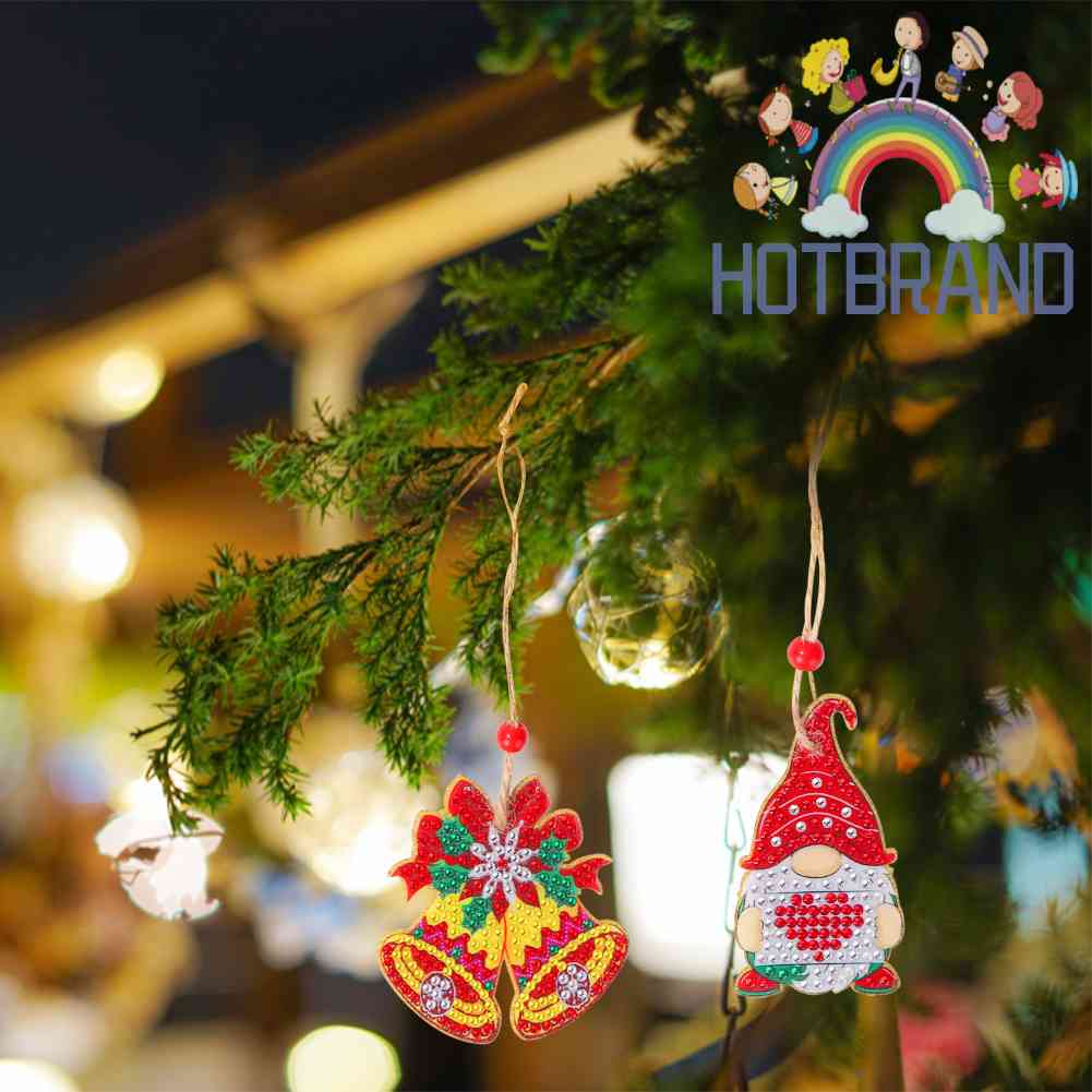 Bộ Tranh Đính Đá 5D Tự Làm Hình Cây Thông Giáng Sinh Hai Mặt Treo Trang Trí