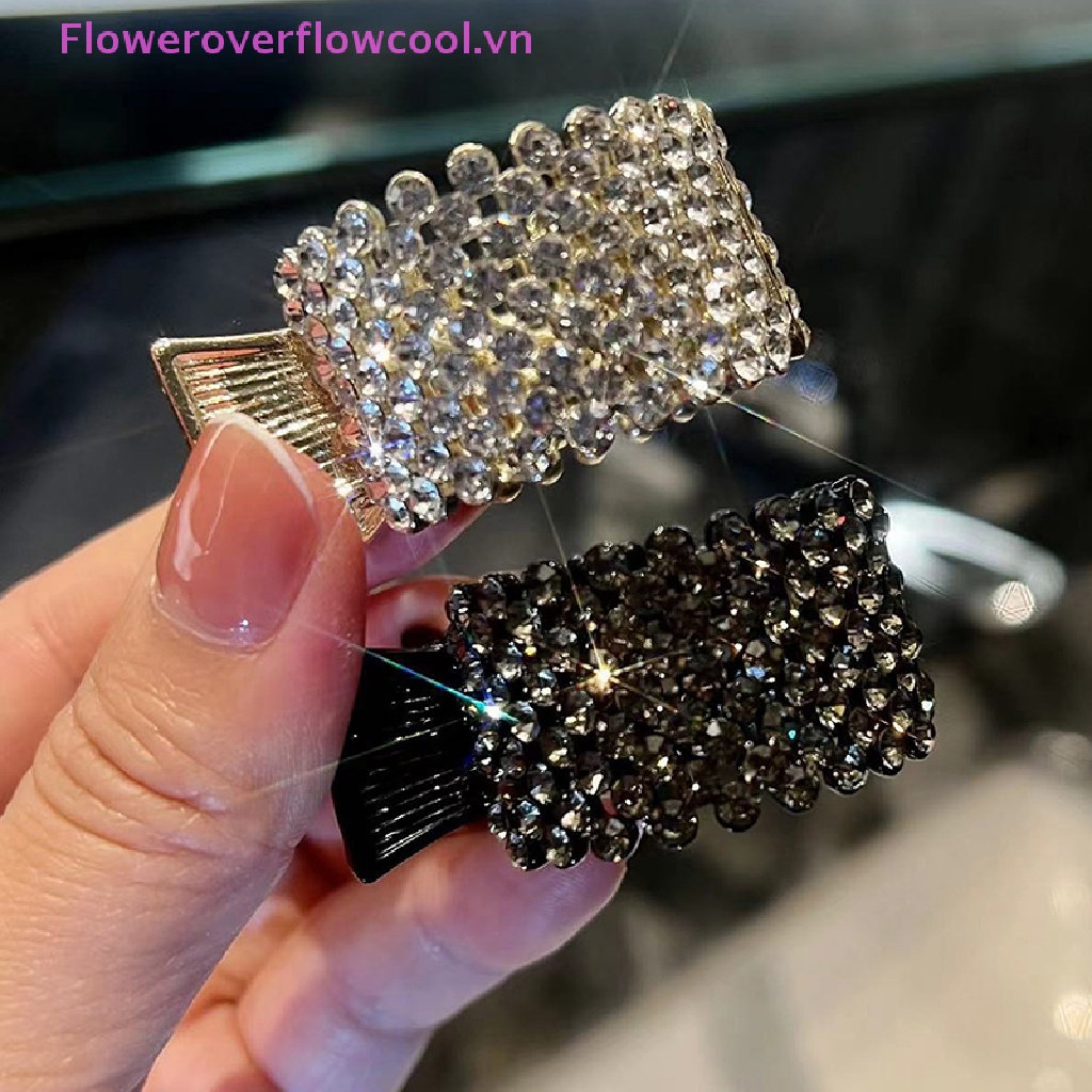 Fofc Kẹp Tóc Càng Cua Đính Đá Ngọc Trai Giả Cố Định Tóc Đuôi Ngựa Cao Bán Chạy