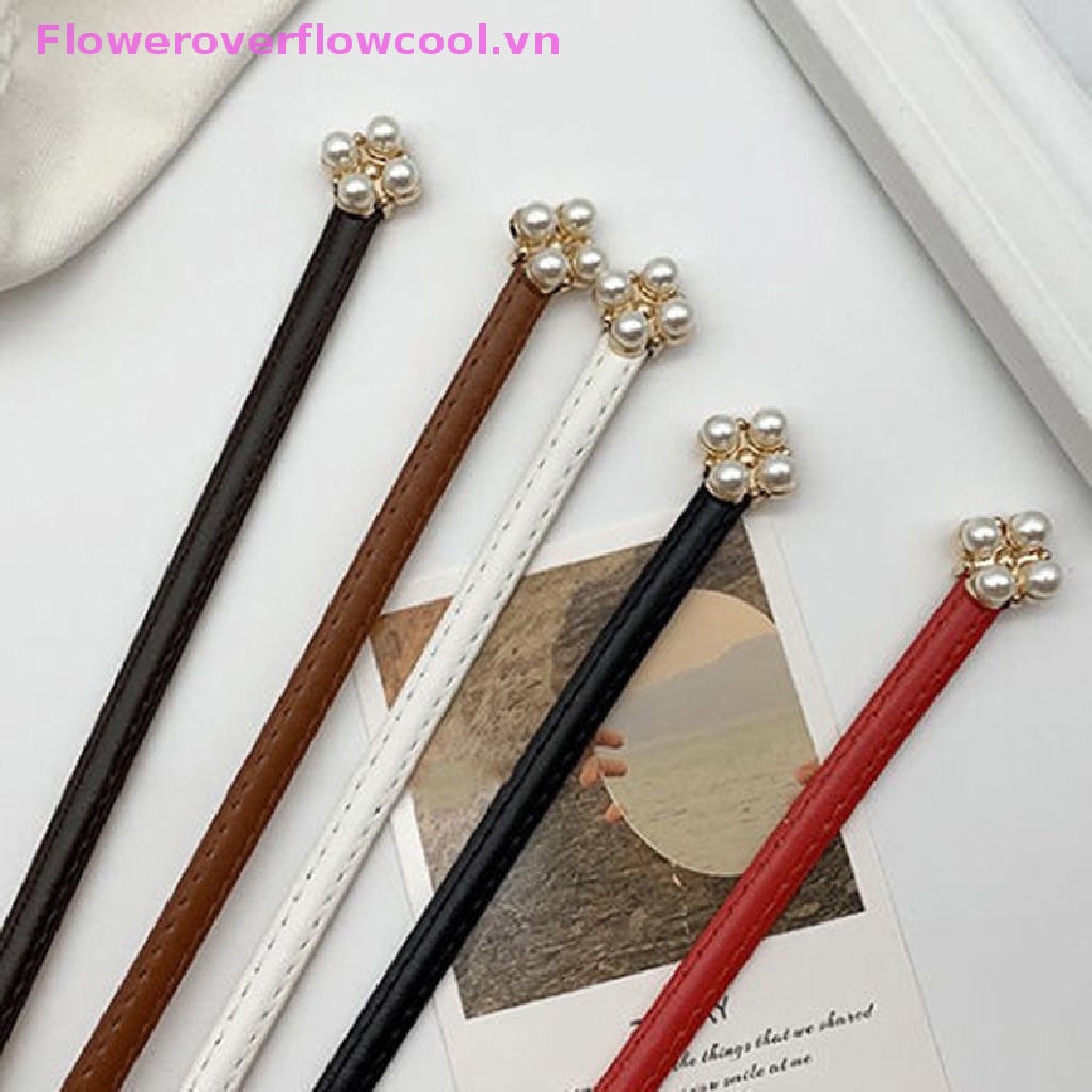 Thắt Lưng Mỏng Đính Ngọc Trai Thời Trang Cho Nữ