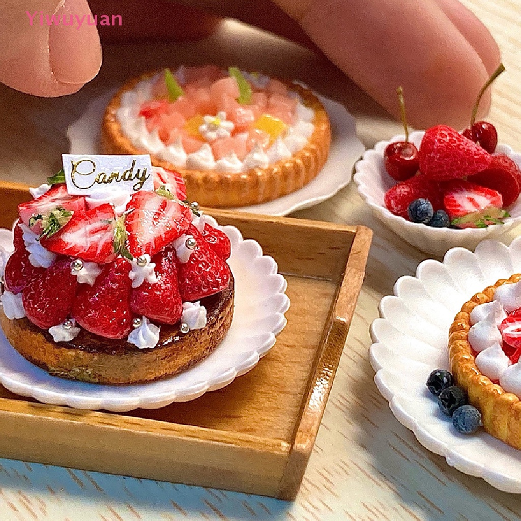 1 Bộ Chén / Đĩa / Cốc / Đĩa / Đồ Ăn Trang Trí Nội Thất Nhà Búp Bê Mới 1: 6