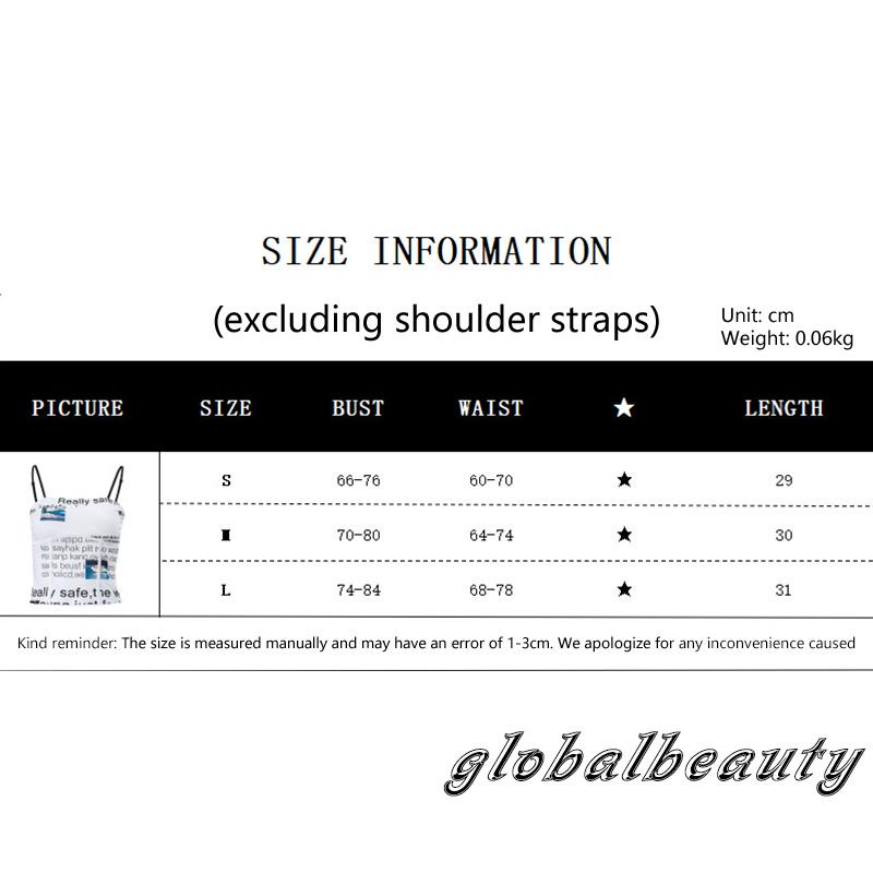 Áo Hai Dây Cổ Vuông In Họa Tiết Chữ Thời Trang Cho Nữ