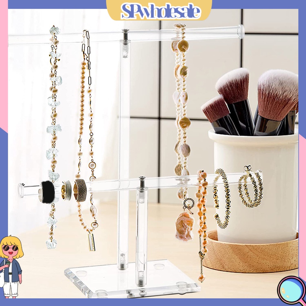 <SPwholesale> Giá Đỡ Trưng Bày Trang Sức Hình Chữ T Bằng Acrylic Trong Suốt