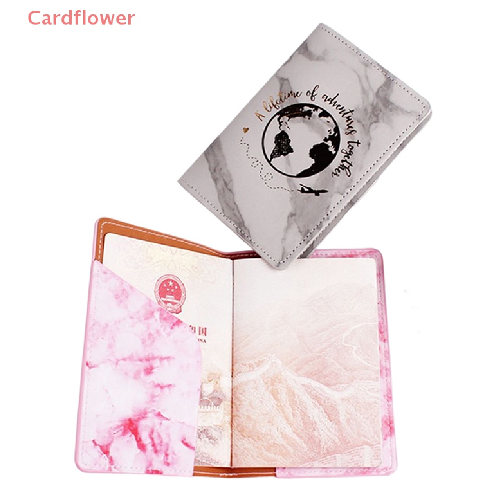 Ví Da Pu Họa Tiết Cẩm Thạch Đựng Hộ Chiếu / Thẻ Tín Dụng / Danh Thiếp Mới Cho Nam Và Nữ