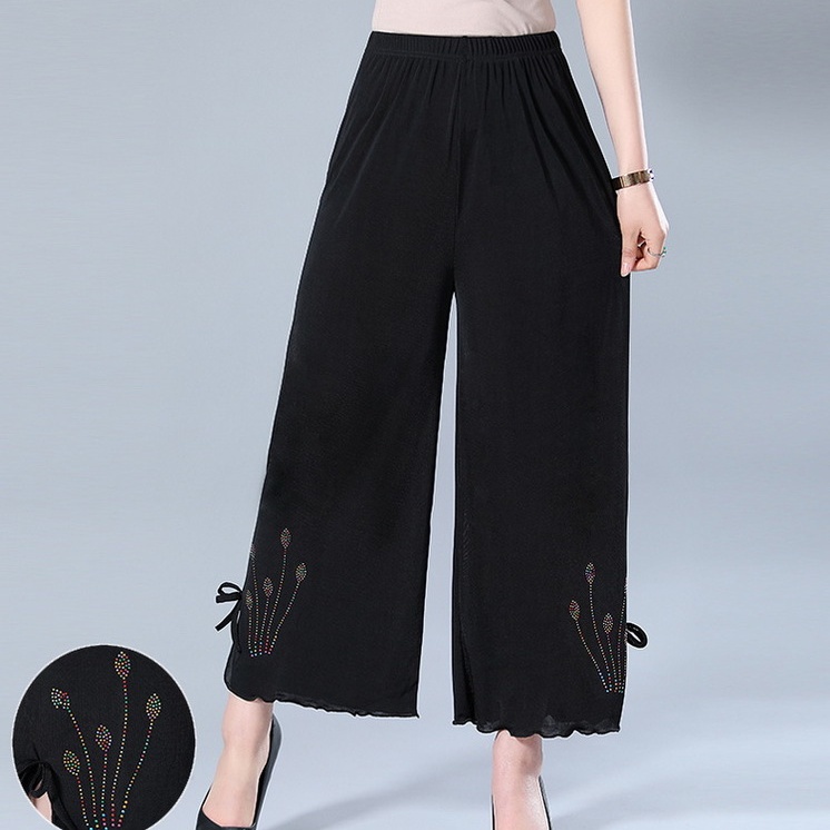 Quần Dài Ống Rộng Mỏng Nhẹ Thoải Mái Thời Trang Mùa Hè 2023 Cho Nữ Trung Niên