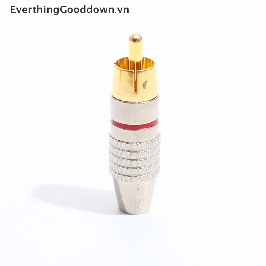 Everthinggooddown Set 10 Đầu Nối Dây Cáp Âm Thanh RCA Mạ Vàng