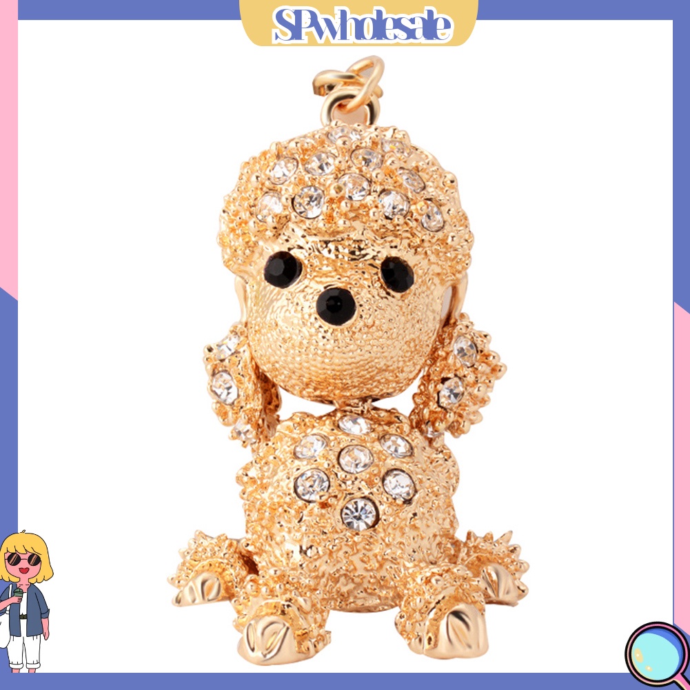 <SPwholesale> Móc Khóa Hình Cún Poodle Đính Đá Dễ Thương