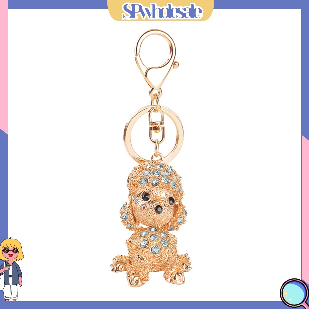 <SPwholesale> Móc Khóa Hình Cún Poodle Đính Đá Dễ Thương