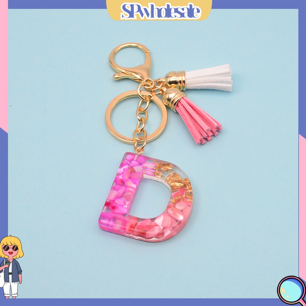 <SPwholesale> Móc Khóa Hình Vỏ Sò / Chữ Cái Có Dây Tua Rua Cho Nữ