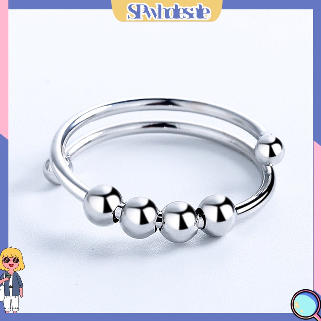 <SPwholesale> Nhẫn Hở Hạt Hình Học Bằng Hợp Kim Nhẹ Trang Trí Hạt Thời Trang Cuộc