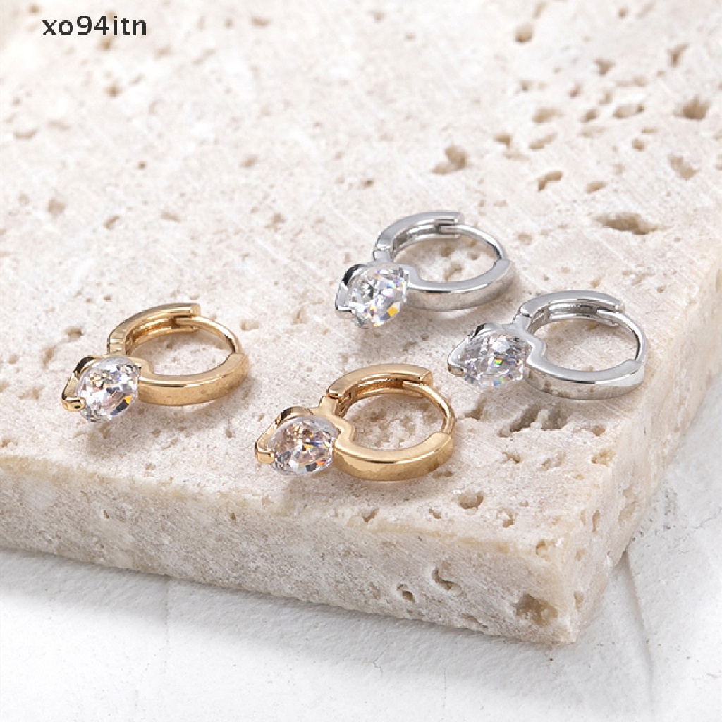 1 Đôi Khuyên Tai Tròn Đính Đá Thời Trang