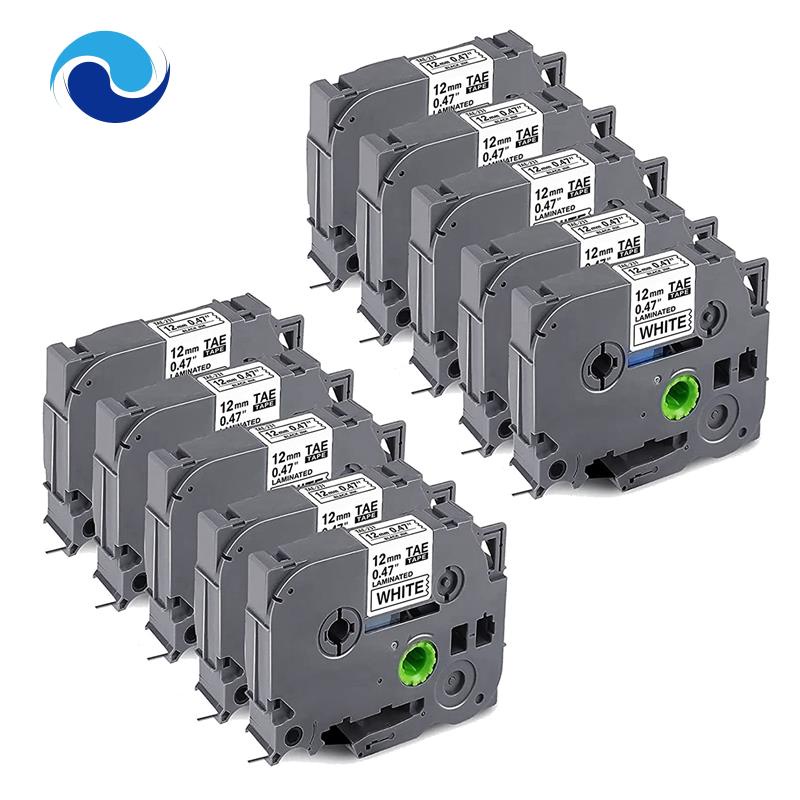 Bộ 10 Cuộn Băng Keo Trắng 12mm 0.47 Thay Thế Cho Máy In Nhãn Brother TZe-231 TZe Tz
