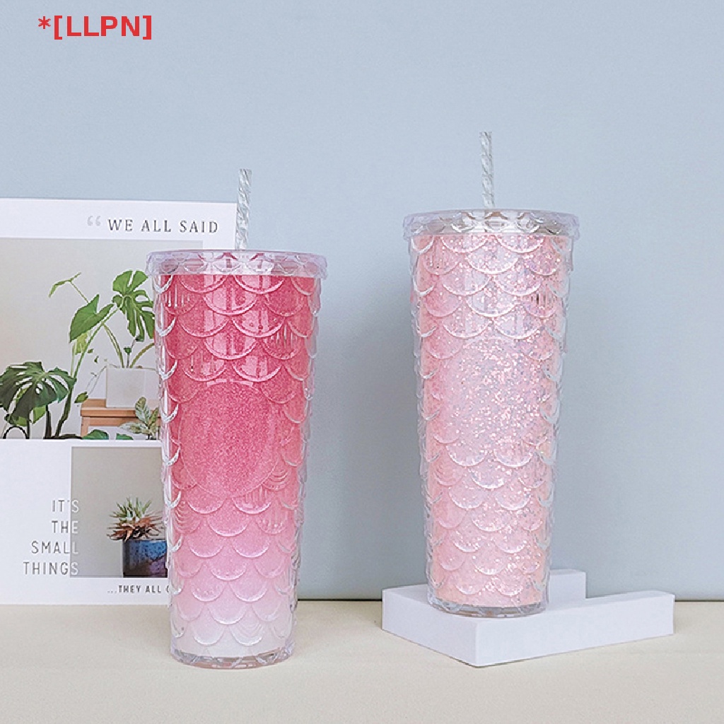 Cốc Nhựa Hai Lớp Có Ống Hút Họa Tiết Kim Cương Chào Mừng Dung Tích 700ml