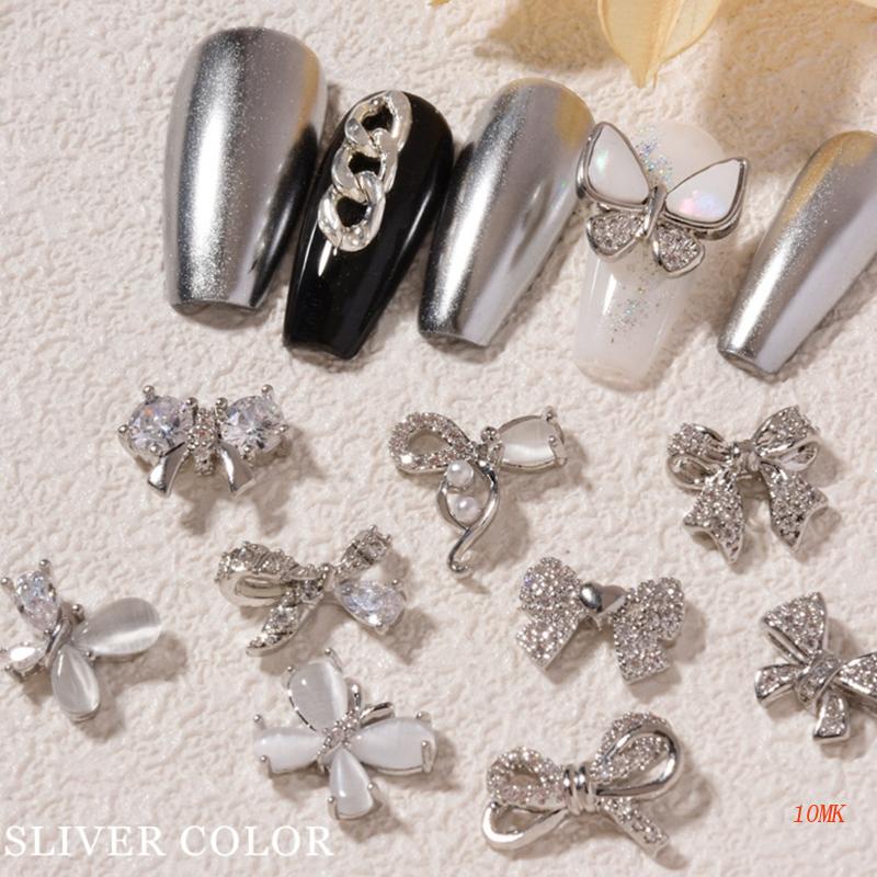 Phụ Kiện Trang Trí Móng Tay Hình Trái Tim 3D Bằng Hợp Kim Xinh Xắn