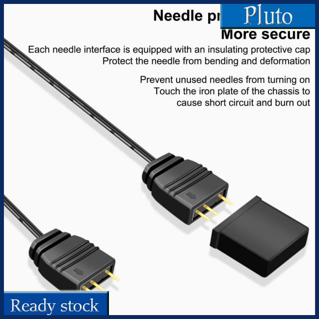 Mới Dây Cáp Nối Dài Bo Mạch Chủ Argb 5v 3 Chấu 1 Sang 4 33.5cm Có Bảo Vệ Bàn