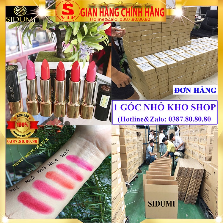 Son siêu lì không trôi chính hãng hàn quốc Sidumi Son môi son lì không trôi khi ăn uống dạng thỏi lâu trôi cao cấp xịn