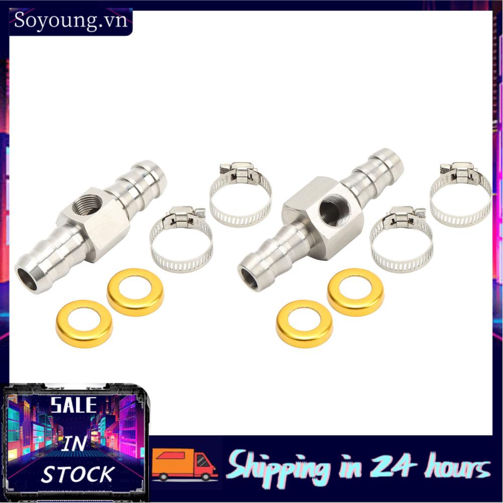 Soyoung Fuel Pressure Gauge Adapter  Easy Installation Line T Fitting 304 Stainless Steel 1/8‑27 NPT Port Leakage Proof for Gearboxes Coolant