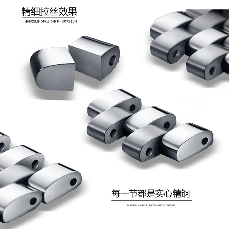 Dây Đeo Đồng Hồ Bằng Thép Không Gỉ Trơn 5 Bước 20mm 22mm 24mm