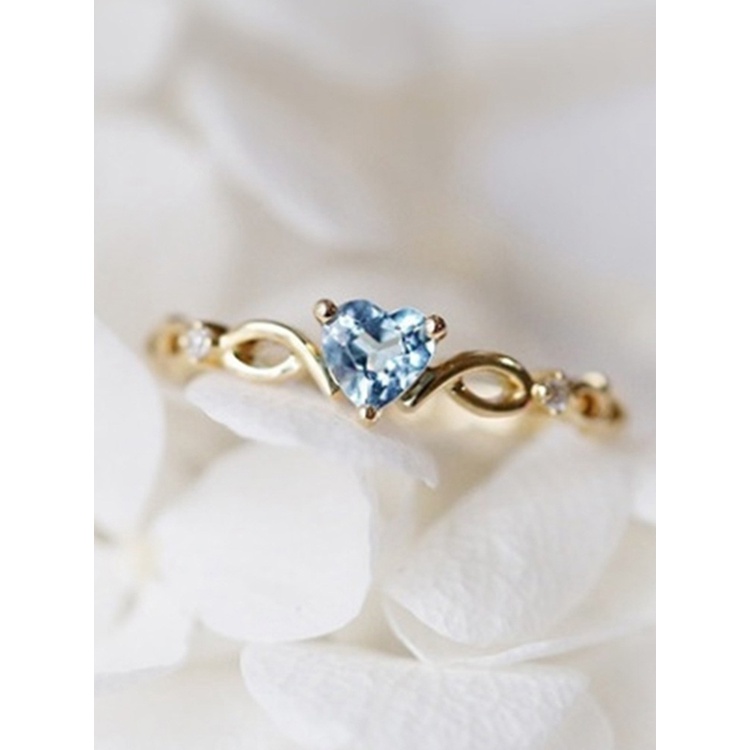 Nhẫn Đính Đá Zircon Hình Trái Tim Đơn Giản Thời Trang Hàn Quốc Cho Nữ